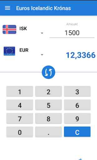 Euro en Couronne islandaise / EUR à ISK 1