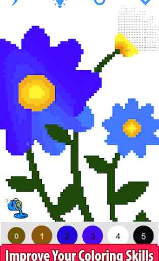 Flowers Color by Number:Pixel Art,Sandbox Coloring 4