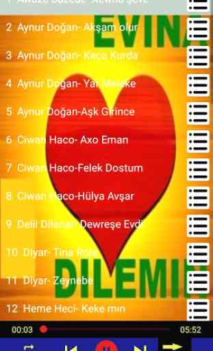 Kürtçe EnSevilen Şarkılar internetsiz 1