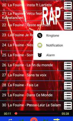 Les chansons de La Fouine sans internet. 2