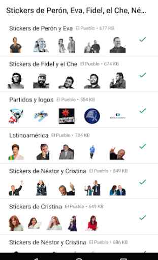 Stickers de Perón, Evita, CFK, Fidel y el Che 1