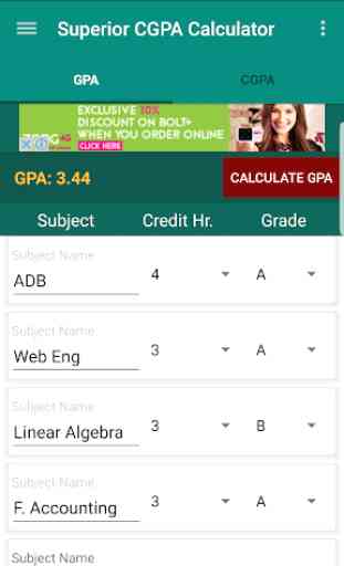 Superior GPA & CGPA Calculator 2