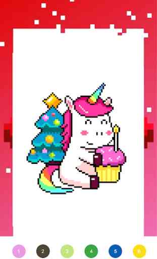 Unicorn Art Pixel - Color By Number 3