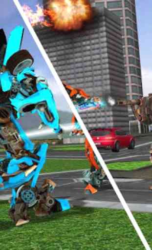 US Car Robot Fight -Transport en voiture de police 4