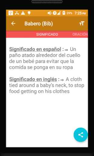 Diccionario español completo significado,oración 3