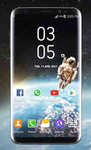 Galaxy S8 plus Horloge numérique 4