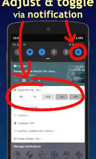 Screen Dimmer (tamise également les notifications) 2