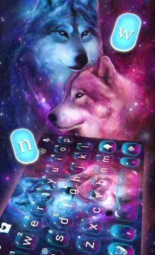 Thème de clavier Neon Wolf Galaxy 2