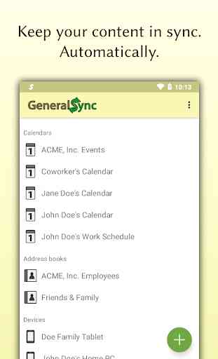 GeneralSync: sync contacts & calendars via W/LAN 2