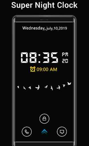 montre de nuit super: fonds d'écran réveil horloge 1