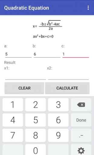Quadratic Equation Calculator 1