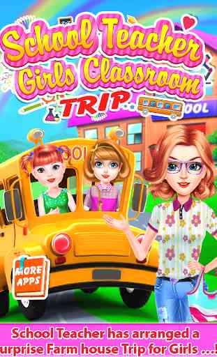 School Teacher Girls Classroom Trip-Kids Games 1