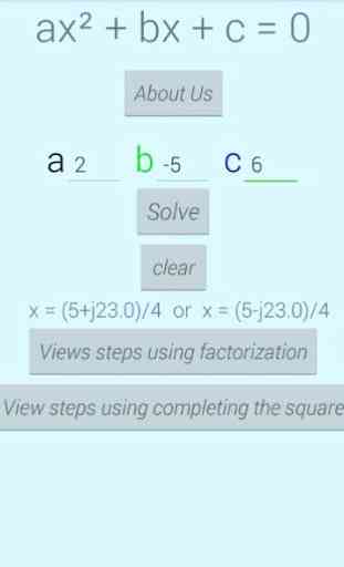 Solve Quadratic Equation with Steps 4