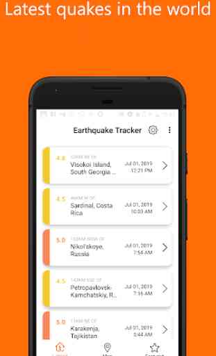 Tremblement de terre - carte et alerte 1