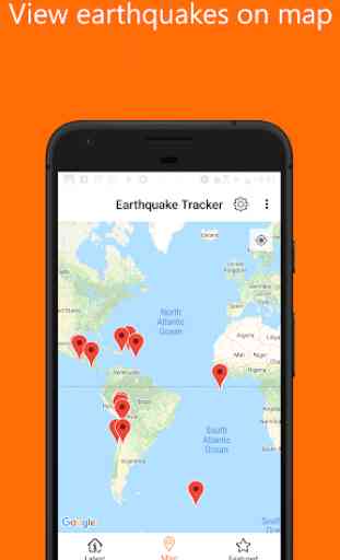 Tremblement de terre - carte et alerte 2