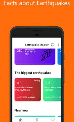 Tremblement de terre - carte et alerte 3