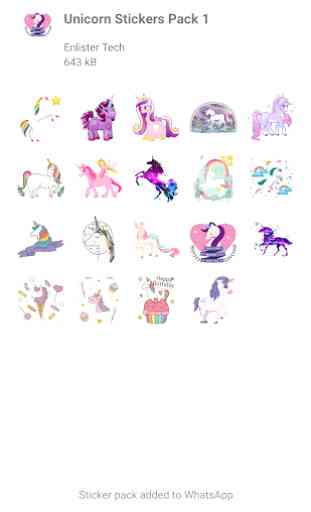 Unicorn stickers 2020 for Whatsapp 3