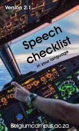 Aviation Speech Checklist 1