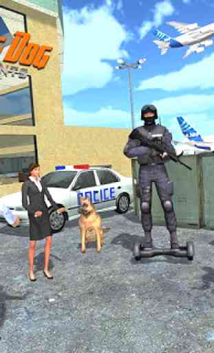 Chien de drogue d'aéroport:Stunt police Hoverboard 1