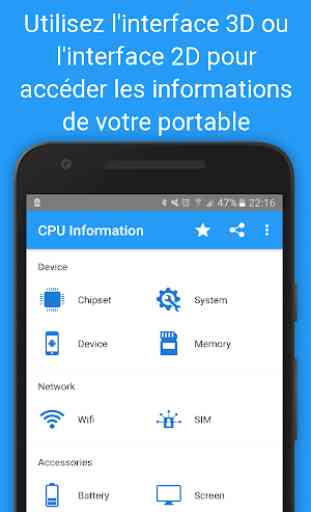 CPU Information: Toutes les info Android en 3D VR 2