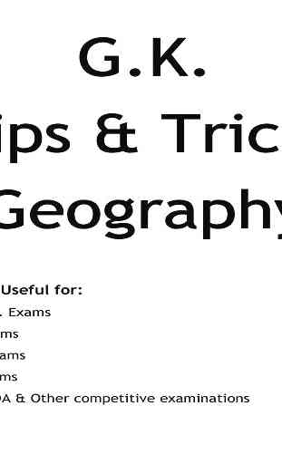 G.K. Tricks - Geography 1