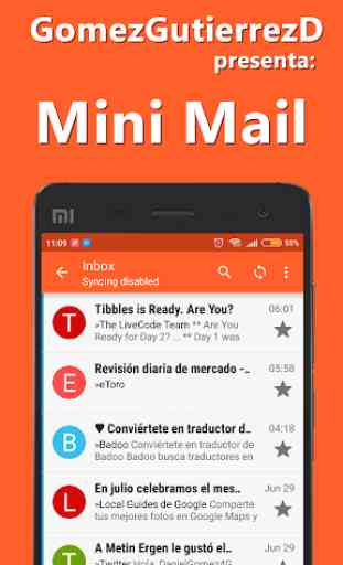 Minimal Mail - Para Gmail, Yahoo y Hotmail 1