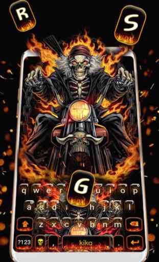 Nouveau thème de clavier Fire Skull Rider 2