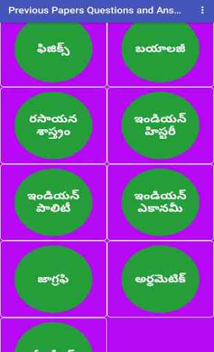 Previous Papers Questions and Answers in Telugu 1