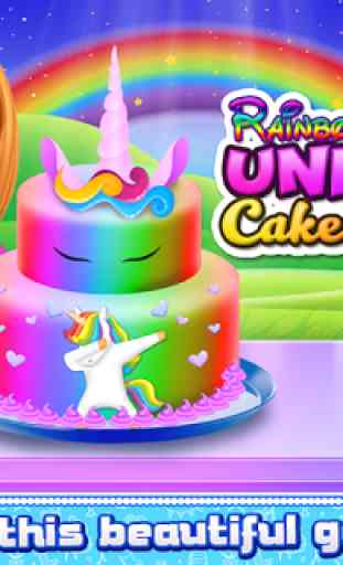Rainbow Unicorn Cake Cooking 1