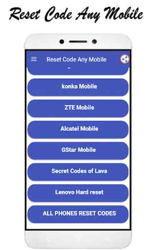 Reset Code Any Mobile 4