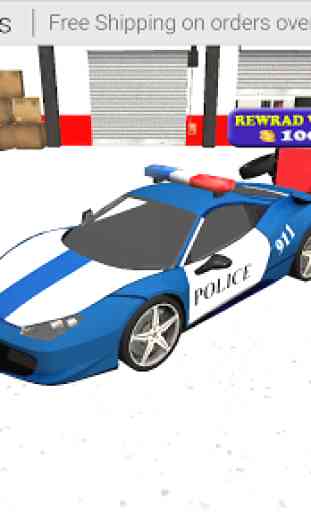 Simulateur 3D de stationnement de voiture de polic 2
