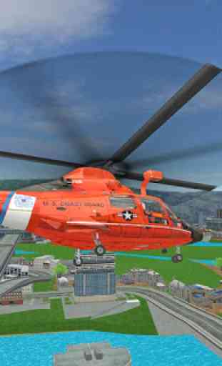 Hélicoptère de sauvetage futuriste simulateur vol 1