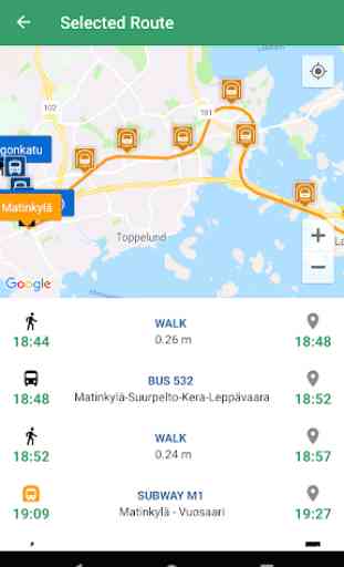 HSL Reittiopas timetables and routes 4