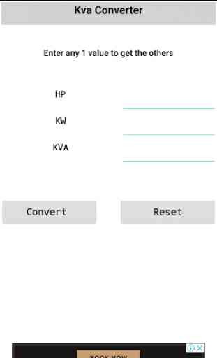 KVA/Hp/Kw  Calculator and Converter 2