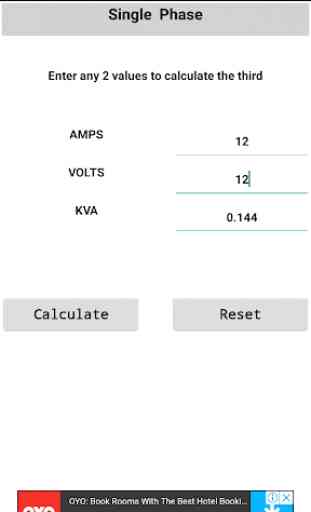 KVA/Hp/Kw  Calculator and Converter 3