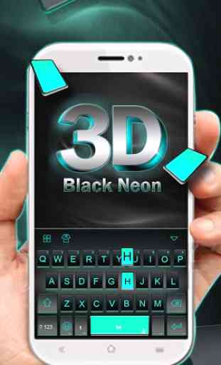 Nouveau thème de clavier Neon 3d Black 1