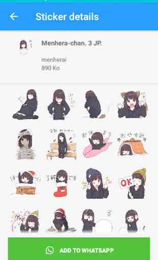 Stickers Menhera-chan pour WhatsApp 2019 2