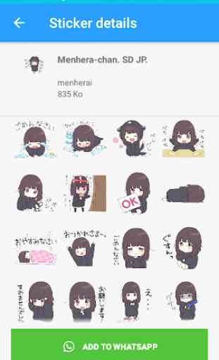Stickers Menhera-chan pour WhatsApp 2019 3