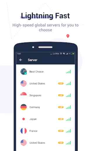 Top VPN - Secure, Private, Free Internet Unlimited 3
