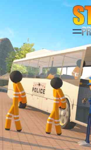 Transport Stickman Prisonnier Autobus Conduite 1