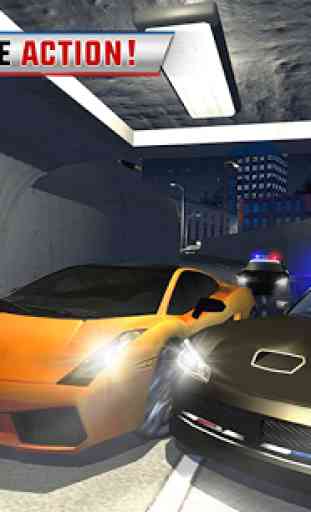 US Police Nuit Auto Échapper 1
