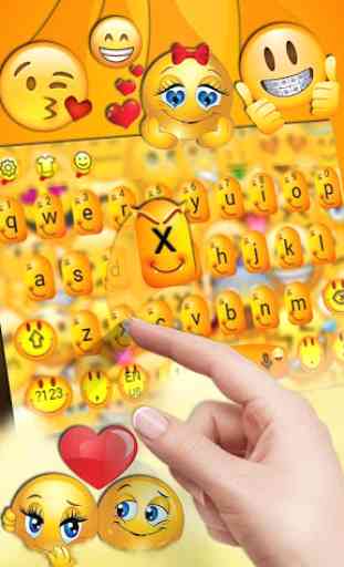 Cute Face Emoji Keyboard Theme 3