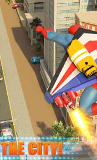 En volant Jetpack la criminalité Ville héros Simul 1