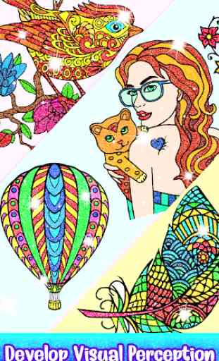 Glitter Color: Adult Coloring Book By Number Pages 2