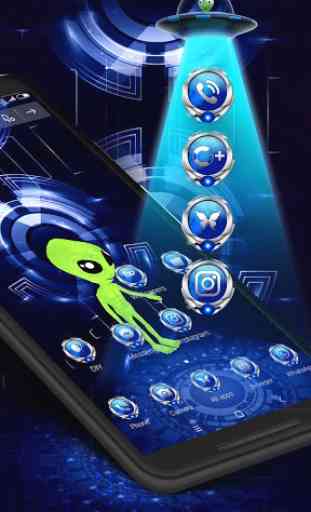 Thème 3D Alien UFO Launcher 4