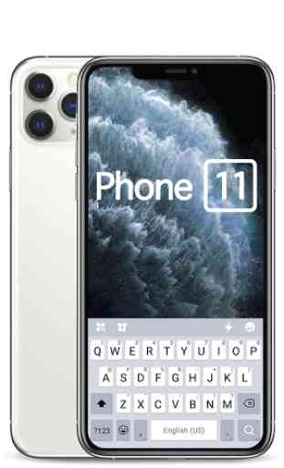 Thème de clavier Silver Phone 11 Pro 2