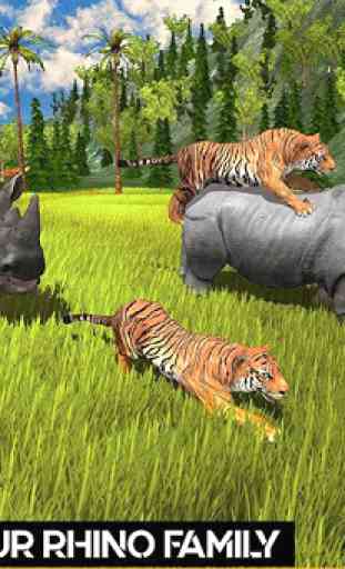 Wild Rhino Family Jungle Simulator 4