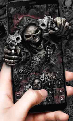 Devil Death Skull Gun Keyboard Theme 2