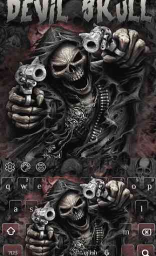 Devil Death Skull Gun Keyboard Theme 4