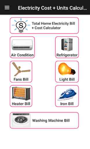 Electricity Cost, Units and Bill Calculator 1